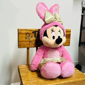 Disney Pink Minnie Mouse Plush with Colorful Bow Easter Edition Disney Store